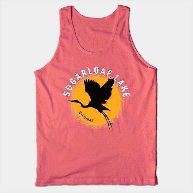 Sugarloaf Lake in Michigan Heron Sunrise Tank Top by BirdsEyeWorks